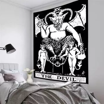 Мандала карты Таро гобелен настенный гобелен с изображением солнца и луны астрология колдовство ткань для гадания ковер украшение для дома и комнаты 100x75cm