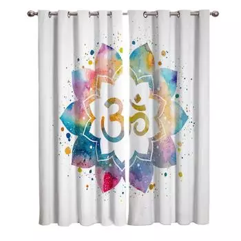 Мандала Lotus Datura оконные шторы живописные шторы для гостиной декоративные элементы гостиной 135W x 60H(cm)