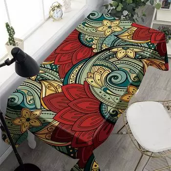 Мандала в богемном этническом стиле, домашнее свадебное украшение, прямоугольная скатерть, кухонная необрастающая скатерть для гостиной, журнального столика 40x70cm15x27inch