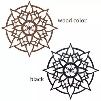 Mandala Wall Art Yoga Wooden Wall Art Flower Of Life Energy Wood Hanging Painting Living Room Interior Painting Room Decoration чёрный