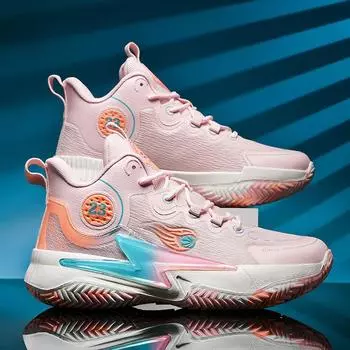 Mandarin duck basketball shoes boys and girls primary and secondary school students big children s combat boots mesh sports shoes basketball shoes 35