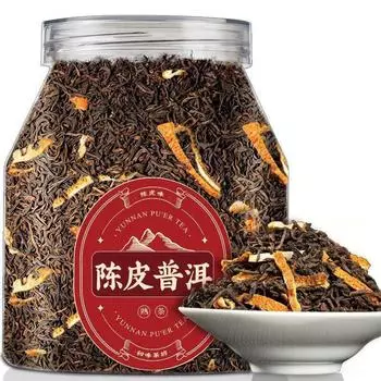 Мандариновая кожура Мэнхайский чай из древнего дерева Пуэр Чай из мандариновой кожуры Спелый чай [100g tangerine peel old Pu er] cowhide bag