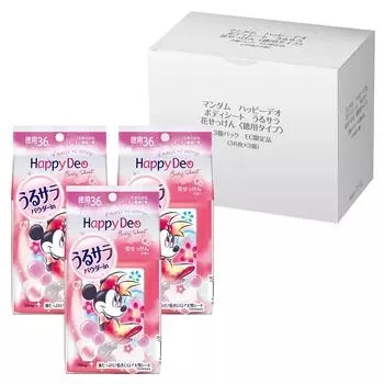 MANDOM Body Sheet Urusara Hana Soap Sweat Wiping Sheet Set 36 Sheets Womens (x 3)