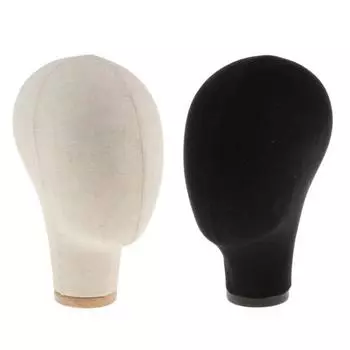 Манекен голова холст блок голова устойчивая основа парик шляпа дисплей держатель парикмахерская Beige-Style 1