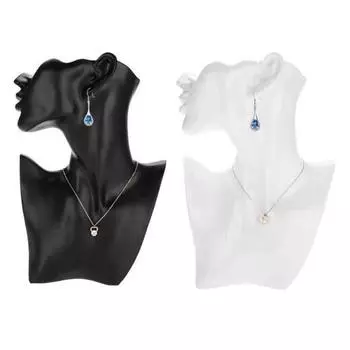 Манекен Ювелирная Стойка Боковая Лицевая Профиль Ювелирных Изделий Дисплей Серьги Ожерелье Манекен Бюст Ювелирный Магазин Инструмент S чёрный