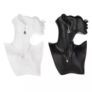 Манекен Ювелирная Стойка Боковая Лицевая Профиль Ювелирных Изделий Дисплей Серьги Ожерелье Манекен Бюст Ювелирный Магазин Инструмент S белый