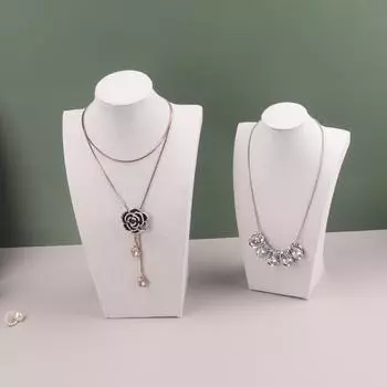 Манекен льняное ожерелье кулон цепочка ювелирные изделия бюст шея дисплей стенд держатель S бежевый