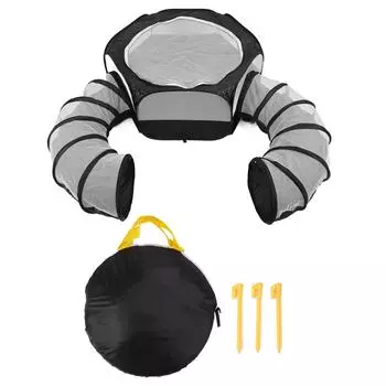 Манеж для маленьких животных с туннелем, прозрачная дышащая клетка для маленьких домашних животных, складная переносная палатка для домашних животных