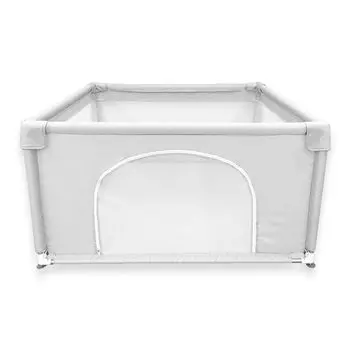 манеж Hugmuu квадратный 120 см сетчатый высокий тип с дверью игровой двор большой отдельно стоящий детский ворота детский забор круг моющийся моющийся ребенок (120см) серый