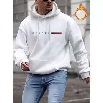 Manfinity Homme Loose Мужская толстовка с капюшоном и графическим принтом с завязками, цветная, с длинным рукавом, повседневная, с капюшоном, подарок парню S