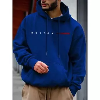 Manfinity Homme Loose Мужская толстовка с капюшоном и графическим принтом с завязками, цветная, с длинным рукавом, повседневная, с капюшоном, подарок парню S
