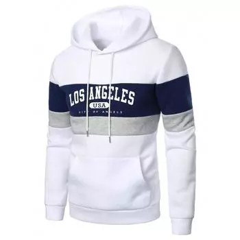 Manfinity Homme Мужская повседневная толстовка с капюшоном и длинным рукавом, цветные блоки, с принтом в виде букв, подарок парню S