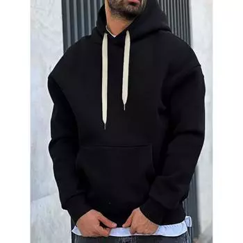 Manfinity Homme Мужская термотолстовка с капюшоном и карманом-кенгуру на шнурке S