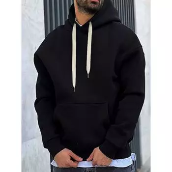 Manfinity Homme Мужская термотолстовка с капюшоном и карманом-кенгуру на шнурке S