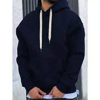 Manfinity Homme Мужская термотолстовка с капюшоном и карманом-кенгуру на шнурке XS