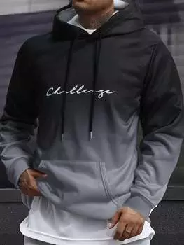 Manfinity Homme Мужская толстовка с капюшоном с принтом букв и карманом-кенгуру и завязками на резинке S