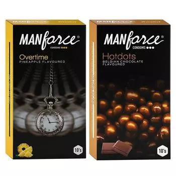 Manforce Premium Hotdots Бельгийский и сверхурочные ананасовые 10-ки (Упаковка из 2 шт.)