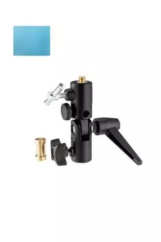 Manfrotto наклонная головка с адаптером «зонт-мама» на 2 адаптера 16 мм, в комплекте чистящая салфетка JP A00060BMS держатель, 17,5 мм гнездо, в комплекте, чёрный