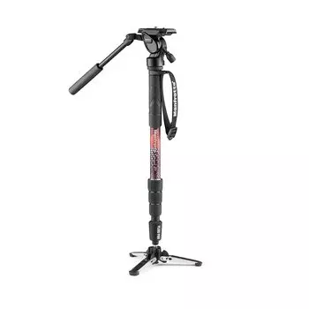 Manfrotto Видео монопод Element MII Видео монопод с жидкостной головкой Алюминий 4 секции Максимальная высота Вес Поворотный замок MVMELMIIA4LIVE Красный 137.7см 1.05кг красный