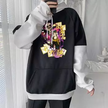 Манга Бунго Бродячие собаки Kyuusaku Yumeno толстовки в стиле аниме с принтом в готическом стиле Y2k толстовки для женщин и мужчин модные лоскутные топы с капюшоном S чёрный