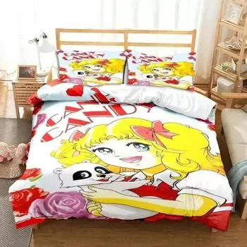 Manga Candy Candy Bedding Set Duvet Cover Bed Set Quilt Cover Pillowcase Comforter king Queen Size Boys Adult Bedding Set 135x200cm 2pcs