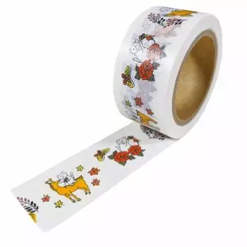 MANGO ART COMPANY Малярная лента Ширина 20 мм x Длина 7 м Ханафуда Кот Кабан и Бабочка MACMT-14