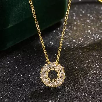 Mangxing Necklace Pendant, Slightly Inlaid With Round, Simple, Exquisite, Light And Luxurious High Necklace Collarbone Chain, For Girlfriend