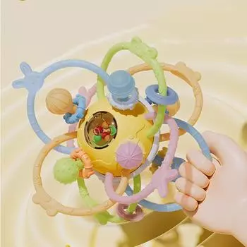 Manhattan Hand Grip Ball Baby Silicone Biteable Teether Teething Stick Baby Toys 0 a 1 year old 3 to 6 months or more