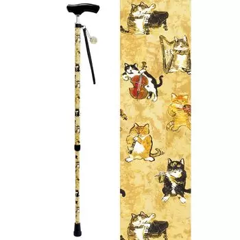 manhattaners Cat pattern ходьба регулируемая простота в эксплуатации [Shima Seisakusho] [Идеальный подарок] палка, легкая, алюминиевая, телескопическая, длина,