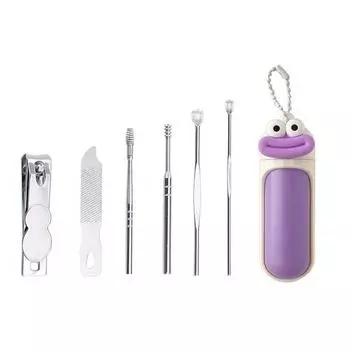 Manicure Tool Cute Nail Clipper Chain Pendant Nail Cutting Pliers Mini Nail File Nail Care Earpick Cartoon Nail Sanding Travel