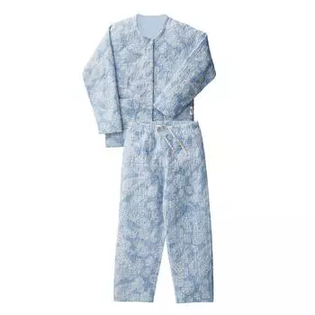 Maniflex Пижама Дизайн Стеганое одеяло для женщин Воротник Два Синий M (Нет Части)