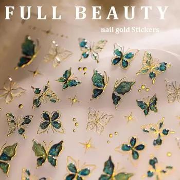 Маникюр Декор Слайдеры Рельефные Гравированные Золотые Бабочки Наклейки Для Ногтей Наклейки Для Ногтей Наклейки Для Ногтей Наклейки Для Ногтей