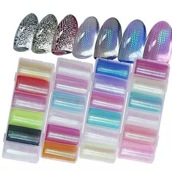 Маникюр из шелковой сетки «Весенняя и летняя симфония», изысканная трехмерная многоцветная сетчатая пряжа, маникюр с узором «рыбья чешуя», маникюрный материал 6 grid mesh yarn set 01