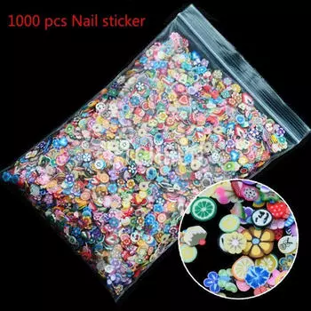 Маникюрная липкая бумага Diy Nail Art Советы наклейки 3D фрукты Животные украшения 1000 шт./компл.