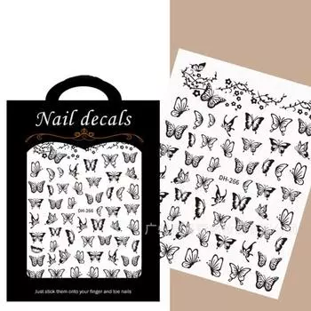 Маникюрная наклейка, нежная, изысканная, без клея, полая бабочка, переводная наклейка для дизайна ногтей для женщин 2