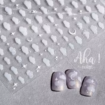 Маникюрная наклейка Универсальная легкая бумажная полупрозрачная белая цветочная маникюрная наклейка для женщин A