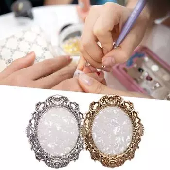 Маникюрная пластина DIY смешивание цветов портативная красивая демонстрация ногтей фоторамка принадлежности Round античная золотой