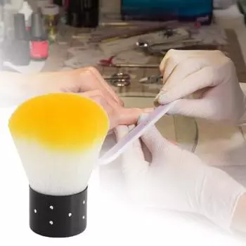 Маникюрная щетка Профессиональные аксессуары для ногтей Нейлоновая многоцелевая щетка для удаления пыли для дома жёлтый