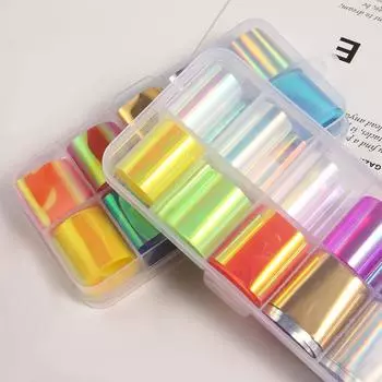 Маникюрные инструменты Лазерная бумага для ногтей Фольга 3D Украшения для ногтей DIY Дизайн ногтей Aurora Цветная стеклянная бумага 02