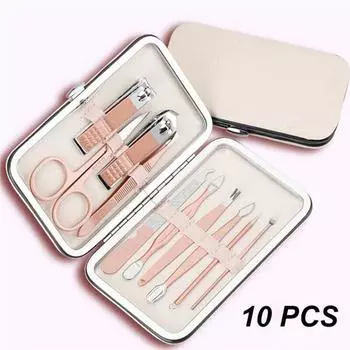 Маникюрные кусачки для ногтей Набор для педикюра Портативный дорожный гигиенический набор Набор инструментов для резки ногтей из нержавеющей стали 7pcs