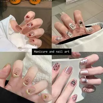 Маникюрные накладные ногти ручной работы износостойкие Smd Design Armor Wearing Easy Design Operate Nail E6Q1 D002-1set