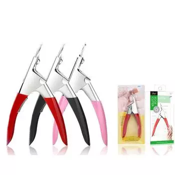 Маникюрные острые U-образные ножницы кусачки для ногтей из нержавеющей стали фототерапия наращивание ногтей обрезка французские ножницы red no box