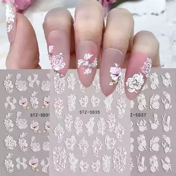 Маникюрный декор ползунки с рельефной гравировкой 5D бабочка с тиснением наклейки для ногтей наклейки для ногтей наклейка