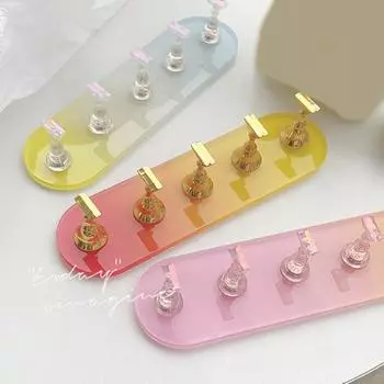 Маникюрный кронштейн, практичный градиент цвета, простой в использовании, поддержка дизайна ногтей, дизайн ногтей, держатель для пальцев, подставка для маникюра, домашнее использование розовый