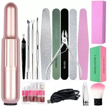 Маникюрный набор Машинка для стрижки ногтей Акриловый гель Резак для накладных ногтей Машинка для стрижки ногтей Набор для стрижки ногтей с набором толкателей для кутикулы Акриловые маникюрные инструменты для ухода