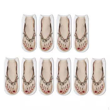 Маникюрный принт носки 3D узор низкие чулки смешные для бега style B