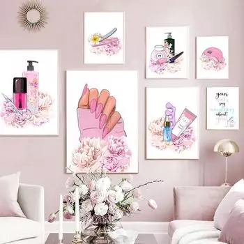 Маникюрный салон, студия, галерея, постер на скандинавскую тему, Роскошные длинные ногти, настенный художественный принт, холст, картина, красота, Декор, фотографии для гостиной A4 21X30cm No Framed