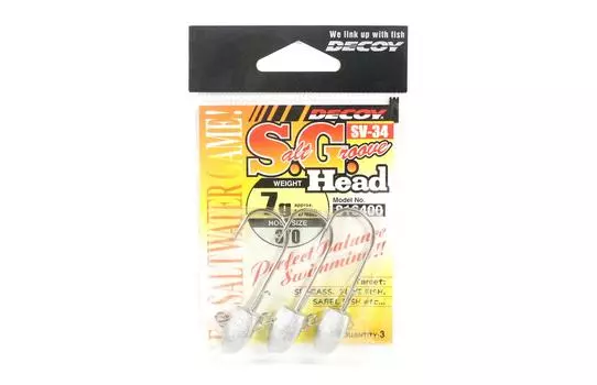 Манка SV-34 Джиг-головка Salt Groove S.G Размер головки 3/0 , 7 грамм (6400)