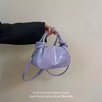Mankok Special-Interest Design Underarm Bag Female 2025 New Arrival Summer Super Hot Crossbody Bag K-style Red Handbag Purple
