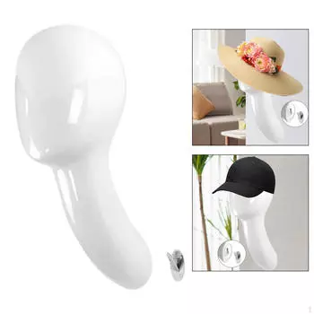 Mannequin Head Wall Moundted Wig Stand,Space Saving,Hat Rack Holder Manikin for